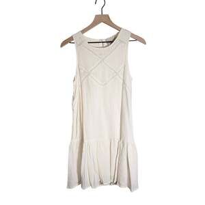 MOON RIVER ANTHROPOLOGIE cream boho lightweight cotton country festival dress XS